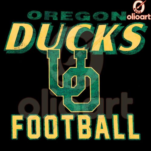 Vintage Oregon Ducks Football Logo in Retro Style PNG Download