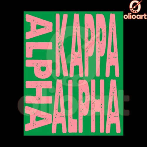 Vintage Pink Green Alpha Kappa Alpha Sorority SVG Design