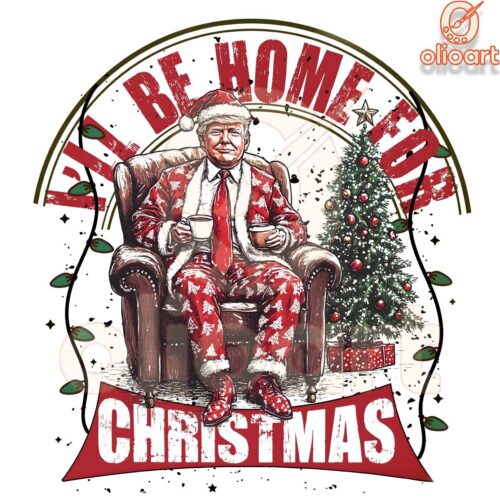 Vintage Trump Ill Be Home for Christmas PNG Design