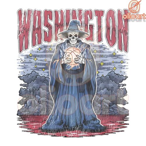 Washington Wizards Skeleton Basketball Art PNG Design