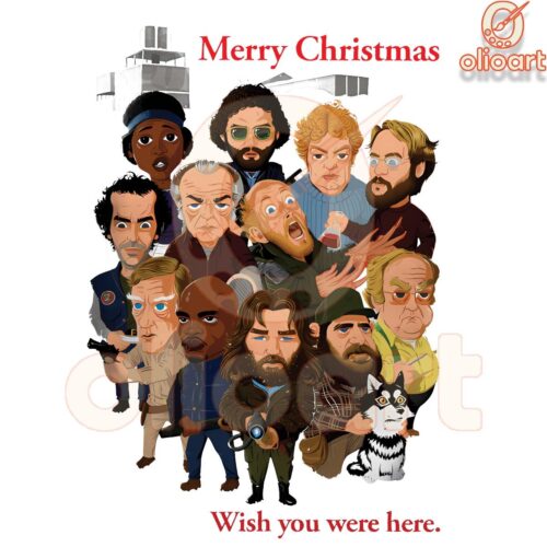 Wish You Were Here Merry Christmas from The Thing Crew PNG