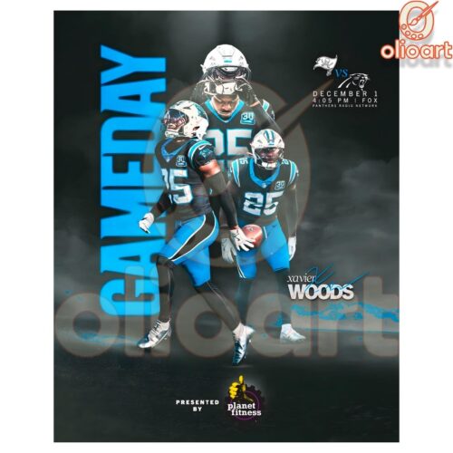 Xavier Woods Carolina Panthers Gameday PNG Design