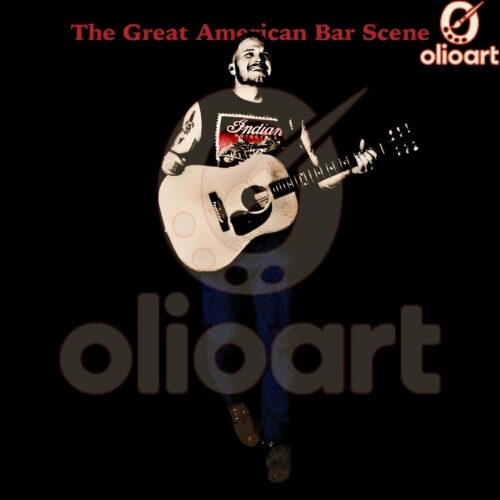 Zach Bryan Guitar Iconic American Bar Scene PNG Art