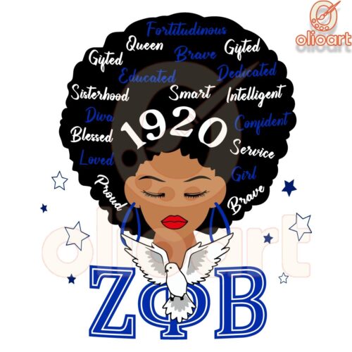 Zeta Phi Beta SVG Afro Girl 1920 Sorority Design