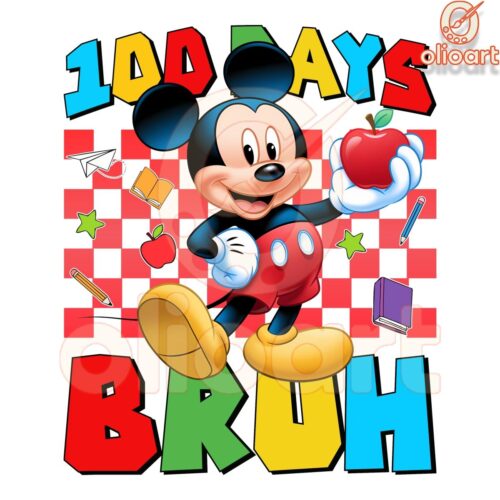 100 DAYS BRUH Mickey Mouse PNG