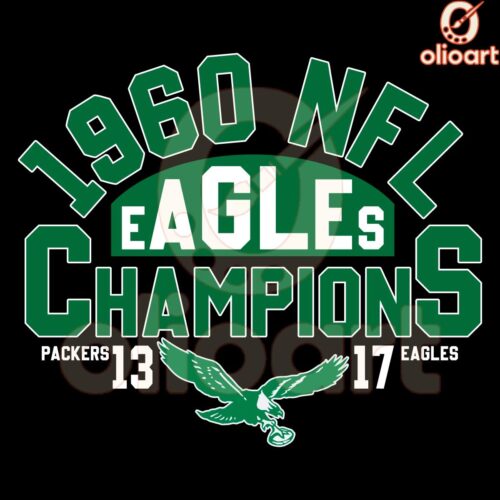 1960 NFL Eagles Champions Vintage Logo SVG Design