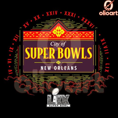 2025 Super Bowl LIX in New Orleans Iconic PNG Designs