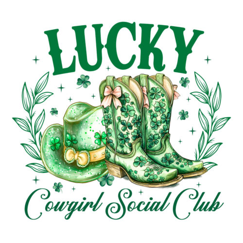 Lucky Cowgirl Social Club St Patrick's Day SVG PNG Desig