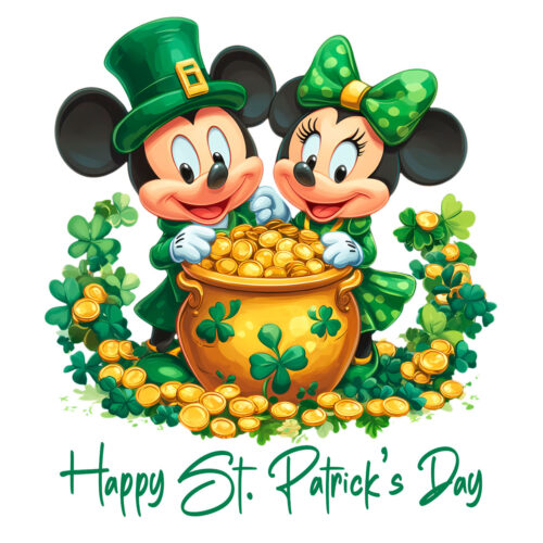 Cheerful St. Patrick's Day Mickey & Minnie PNG Fun