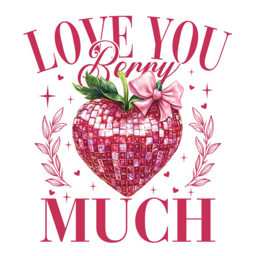 Love You Berry Much Strawberry Heart Png