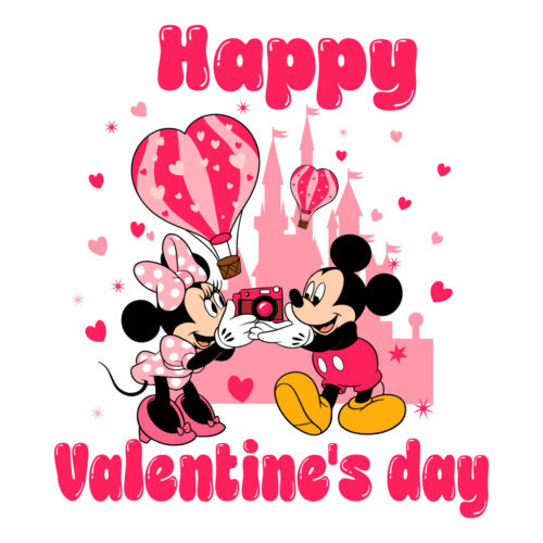 Happy Valentine's Day Mcikey Minnie Couple Png