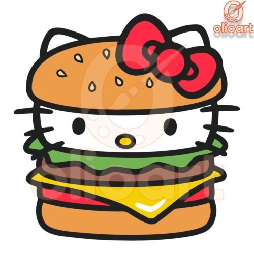 Adorable Hello Kitty Burger SVG Design