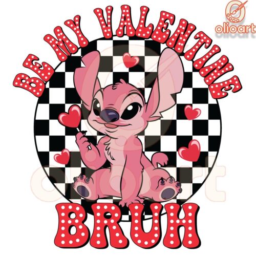 Be My Valentine Bruh Angel Checkered PNG Design