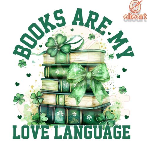 Books Are My Love Language St Patricks Day Coquette SVGPNG