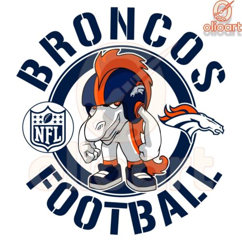 Broncos NFL Rush Zone Cartoon Character SVG Design