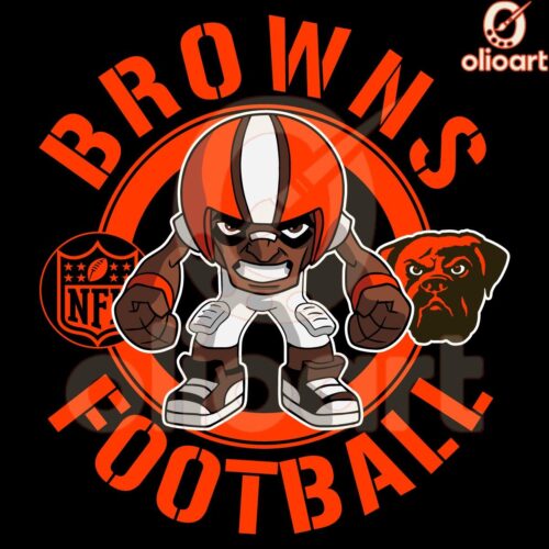 Browns Football NFL Rush Zone Cartoon Character SVG Design