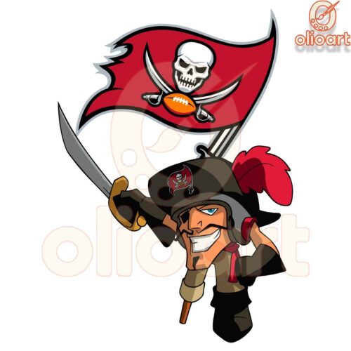 Cartoon Tampa Bay Buccaneers NFL Rush Zone Character SVG