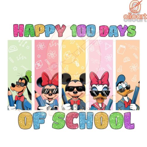 Celebrate 100 Days of School with Mickey Friends PNG