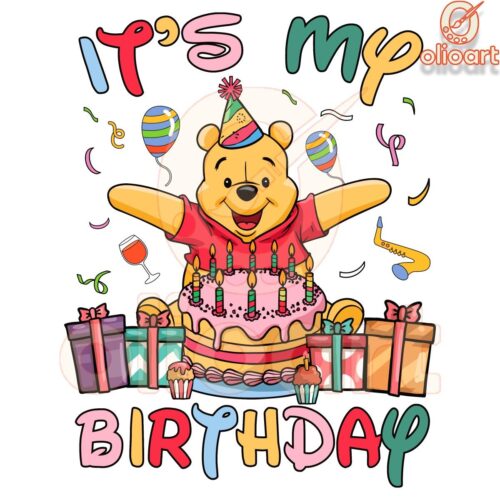 Celebrate My Birthday with Winnie the Pooh PNG