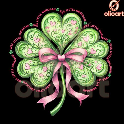 Charming Shamrock Coquette PNG for Wee Little Hooligans