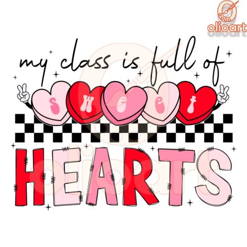 Checkered Hearts Valentine PNG for My Class