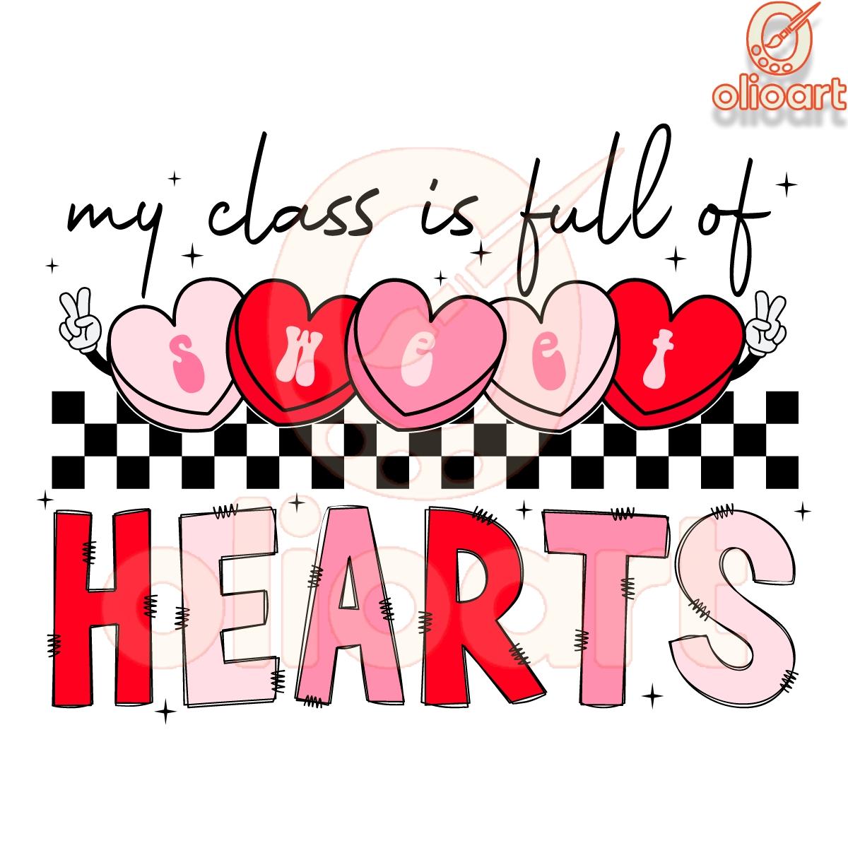 Checkered Hearts Valentine PNG for My Class