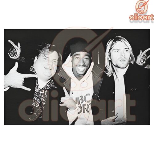 Chris Farley Tupac Kurt Cobain Iconic PNG Artwork