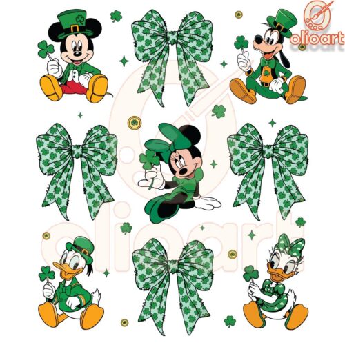 Coquette Bow Disney Friends Patricks Day PNG