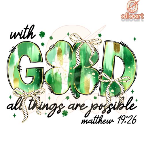 Coquette Bow With God All Things Are Possible PNG