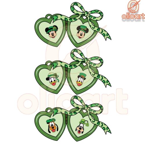 Coquette Heart Locket Bow Disney Patricks day PNG