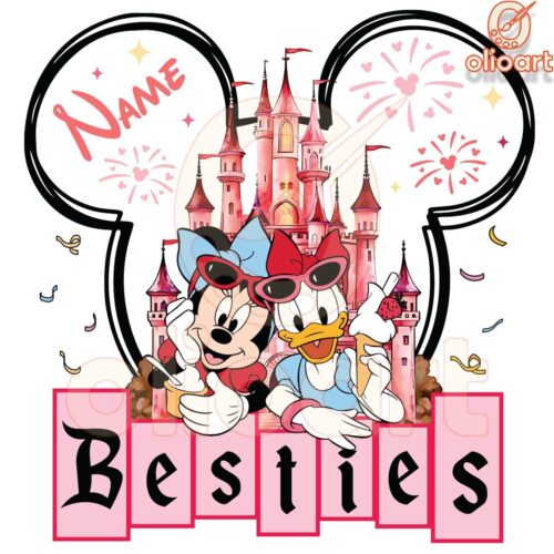 Custom name Besties Minnie Daisy Disney castle PNG