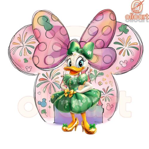 Daisy Duck Minnie Head St. Patrick's Day PNG