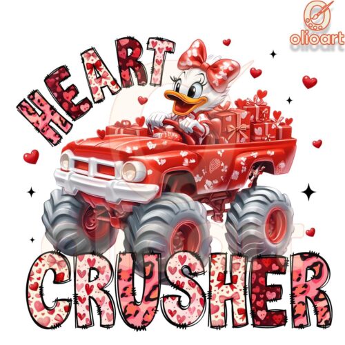 Daisy Duck Valentine Heart Crusher Tractor PNG