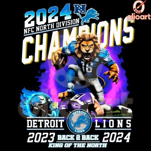 Detroit Lions NFC North Champs 2024 Proudly in PNG SVG