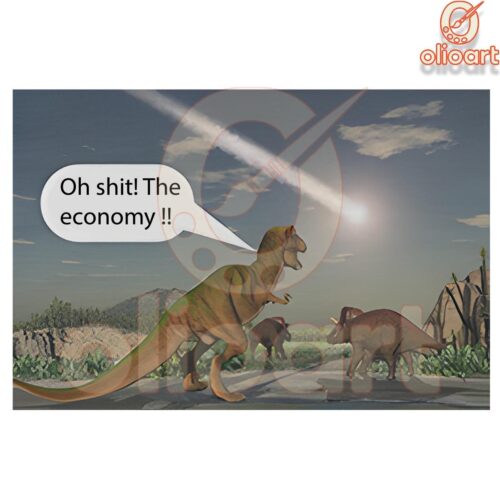 Dinosaur Panic Oh No the Economy PNG