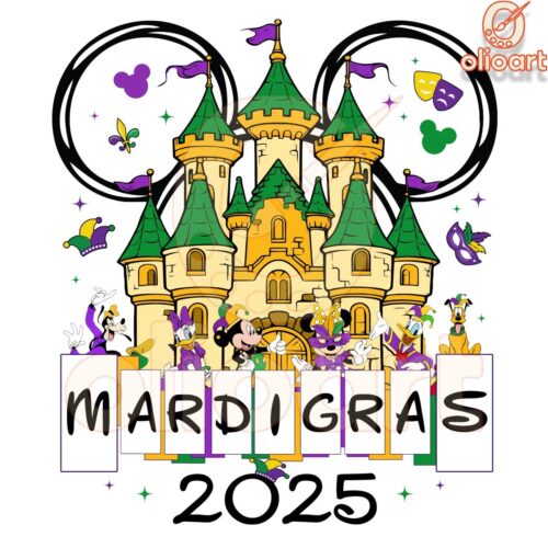 Disney Castle Mardi Gras 2025 PNG