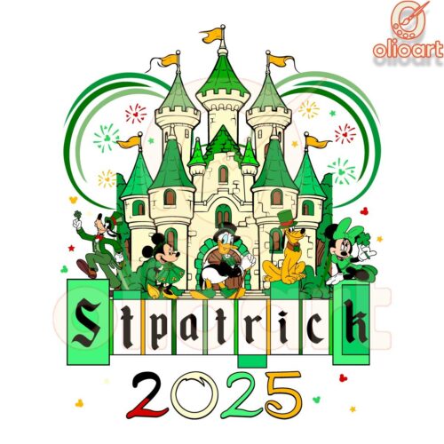 Disney Castle St. patrick's Day 2025 PNG