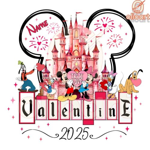 Disney Castle Valentine 2025 Custom Name PNG Magic