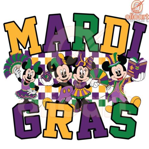 Disney Mickey Minnie Mardi Gras Png