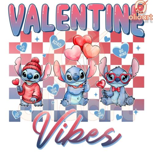 Disney Stitch Valentine Vibes PNG