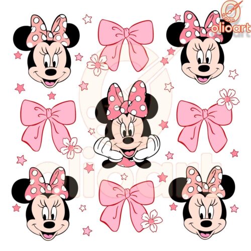 Disney Valentine Minnie Coquette Pink Bow SVG