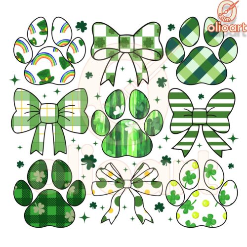 Dog St. Patrick's Coquette Bow Dog Mom Png