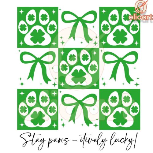 Dog Stay Paws Itively Lucky St. Patrick's Coquette PNG