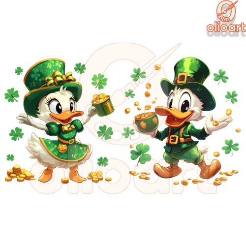 Donald Daisy Duck St Patricks Day Disney PNG Design