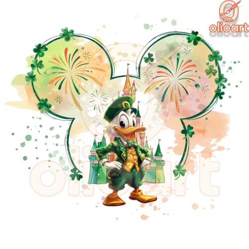 Donald Duck Disney Castle st. Patrick's day PNG