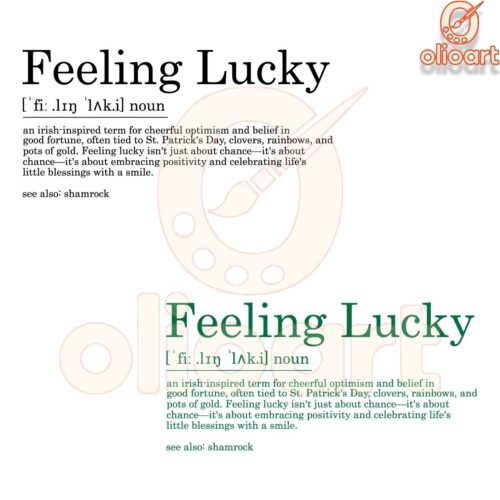 Feeling Lucky Noun meaning Patricks Day SVG