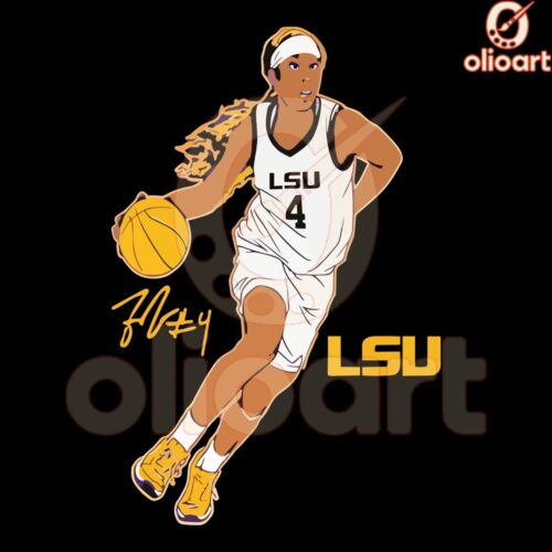 Flaujae Johnson SVG LSU Tigers Basketball Superstar Pose