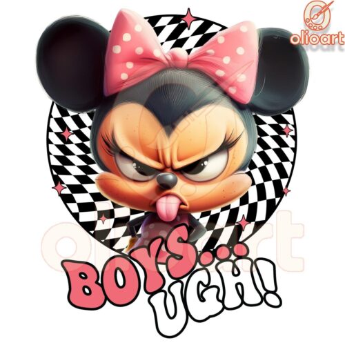 Funny Boys Ugh Checkered Valentine Mouse PNG Design