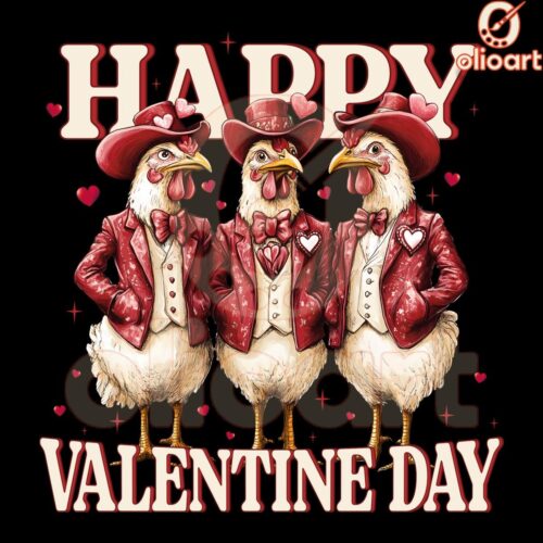 Funny Happy Valentine Howdy Chicken Png