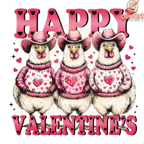 Funny Happy Valentine Pink Chickens Png